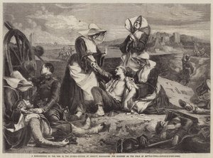 En reminiscens av kriget på Krim, Sisters of Charity som tar hand om de sårade på stridsfältet
